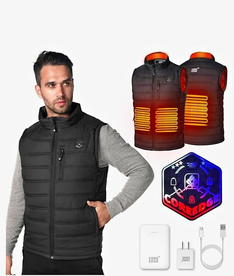 COREEDGE Heated Vest for Men, Electric Heating Vest, 5 in 1