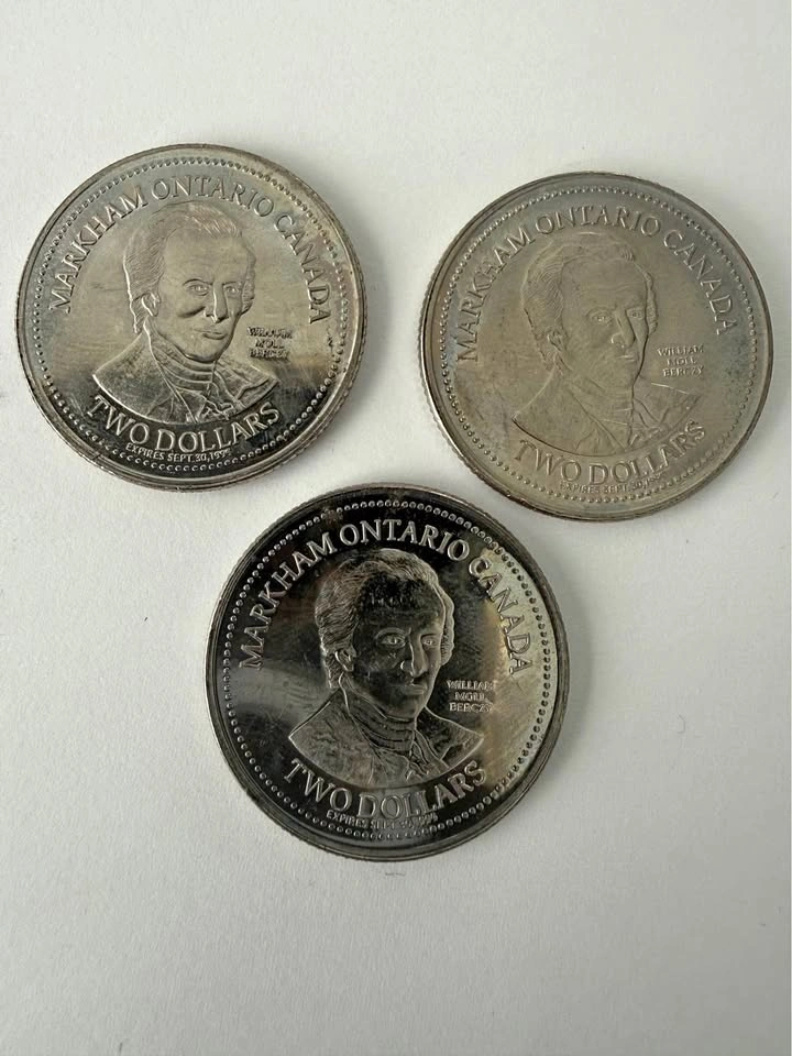 1994 Markham Ontario Two Dollar Trade Tokens - Set of 3