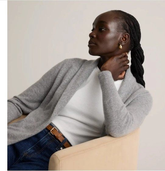 NWT $150 Quince 100% Cashmere Duster Cardigan Heather Grey Mediu - photo 4