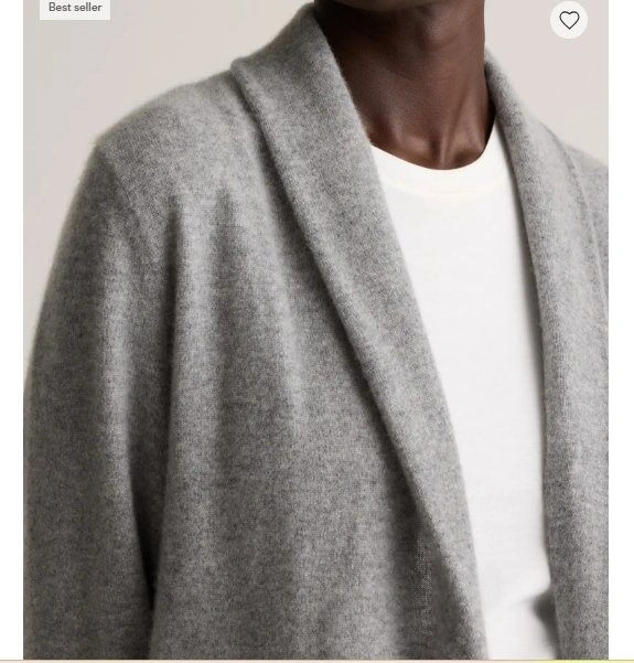 NWT $150 Quince 100% Cashmere Duster Cardigan Heather Grey Mediu - photo 5