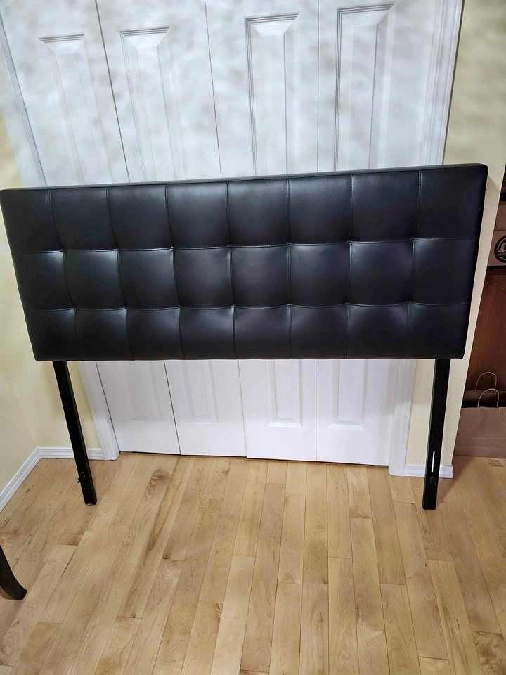Designer black pleather headboard
