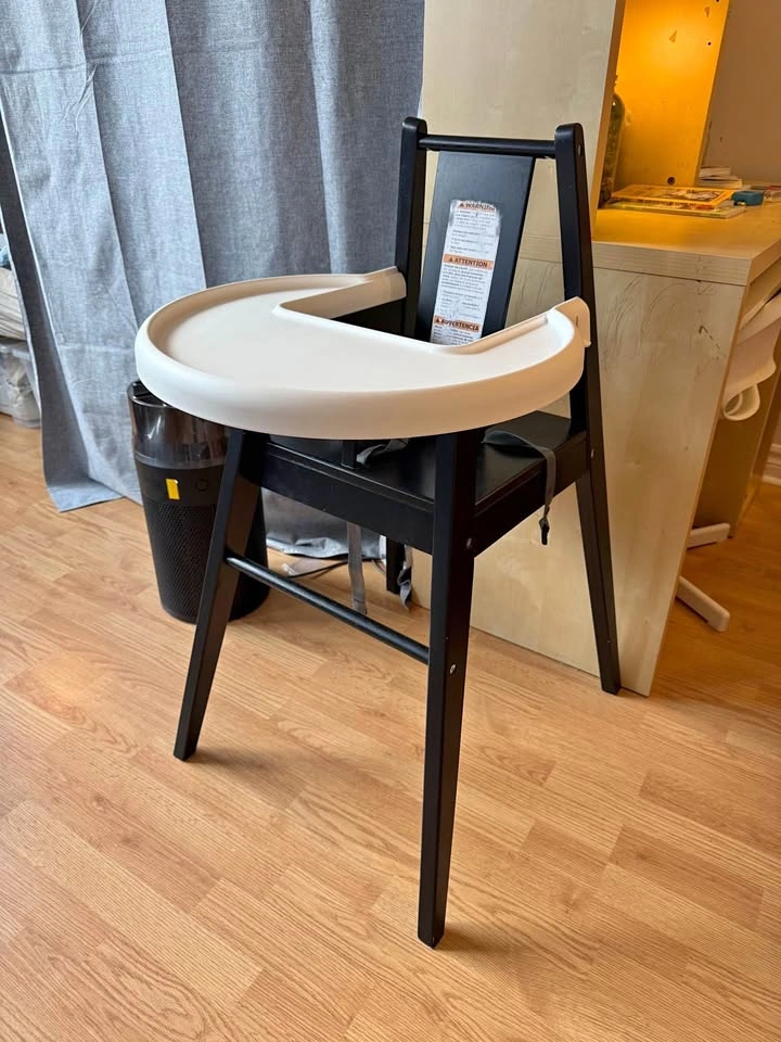 IKEA High Chair with Tray, Black