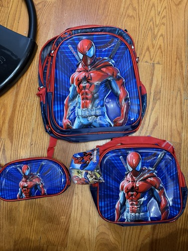 Spider-Man 3D Backpack, Lunch Bag, and Pencil Holder Set