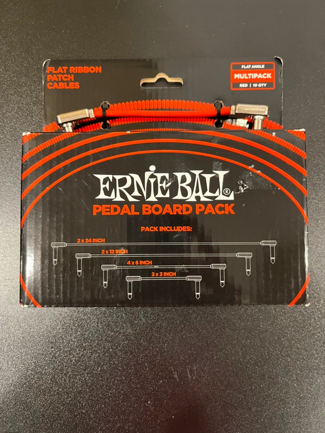 Ernie Ball Red Flat Patch Cable 10 Cable Pack