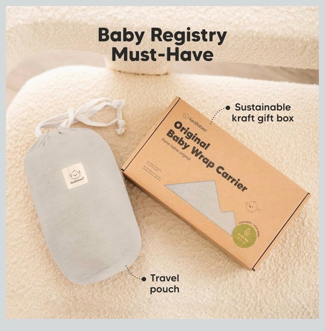 KeaBabies Baby Wrap Carrier - Stone Gray - photo 5