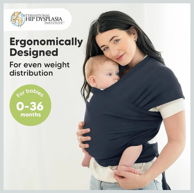 KeaBabies Baby Wrap Carrier - Midnight - photo 2