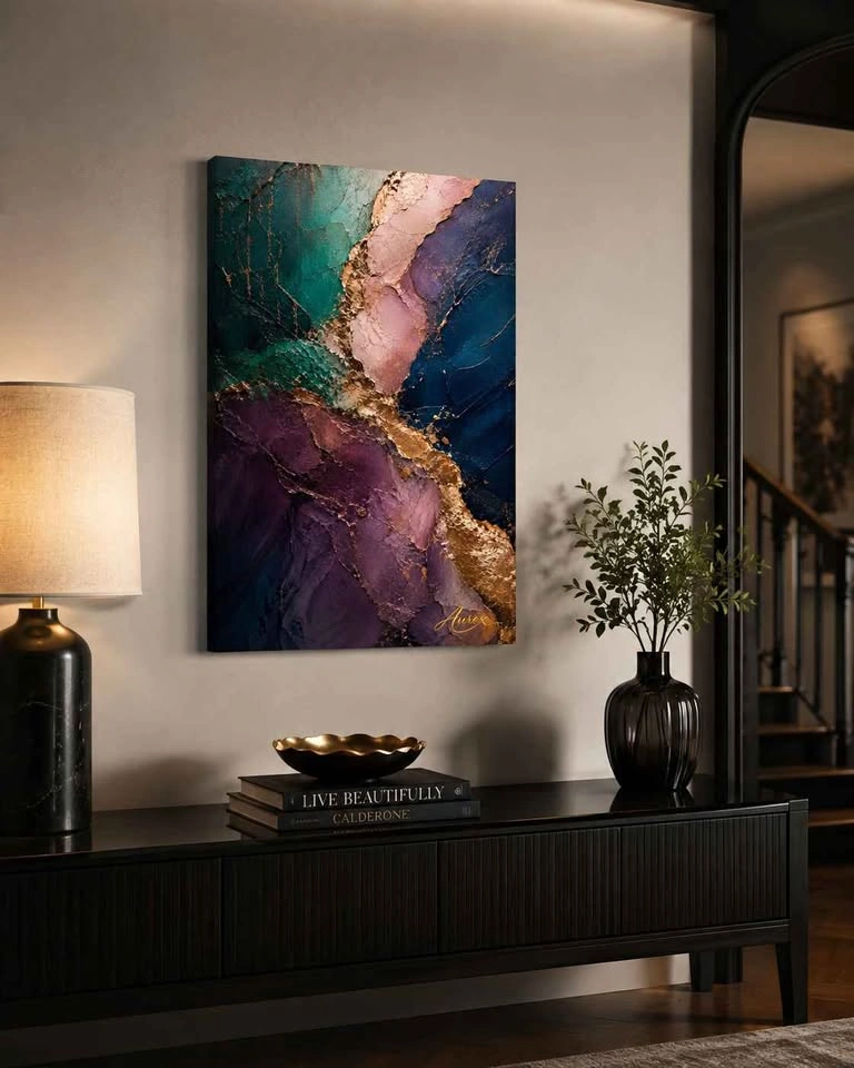 Luxury Abstract Canvas Wall Art – 16" × 24" | Ready to Hang - photo 4