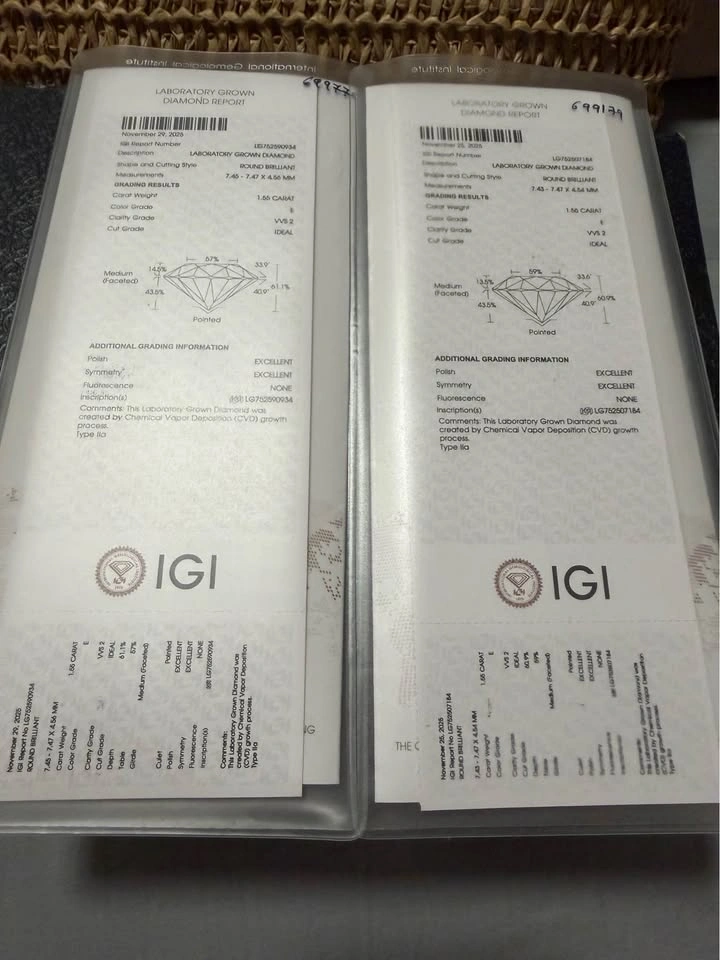 IGI Certified Laboratory Grown Diamond Stud Earrings - photo 5