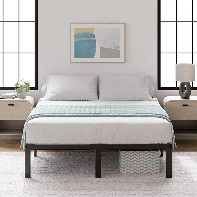 14" Heavy Duty Black Metal Platform Bed Frame - photo 4