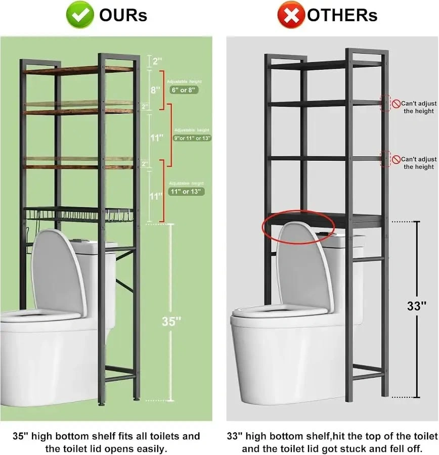 Over-the-Toilet Storage Organizer – Space-Saving Bathroom Shelf - photo 2