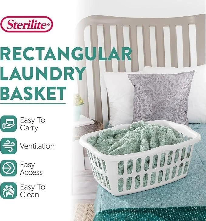 Sterilite 8-Pack Plastic Laundry Basket, 1.5 Bushel - photo 2