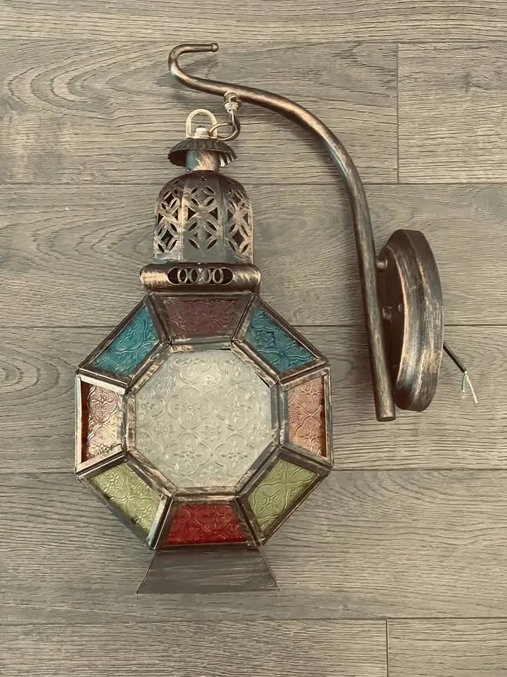 Moroccan-Style Colourful Glass Wall Sconce Lamp (#9) image indicator(3)