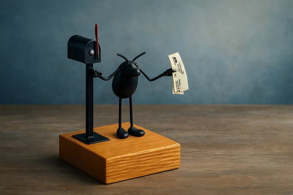 ✨ Vintage Sand Fleas Steel Figurine – Mailbox Scene (#7) image indicator(2)