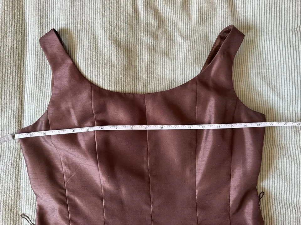 Vintage Chocolate Brown Silk-like Mini Dress - photo 4
