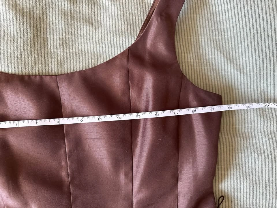 Vintage Chocolate Brown Silk-like Mini Dress - photo 5