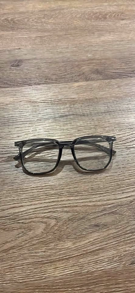 Grey Translucent Square Frame Glasses