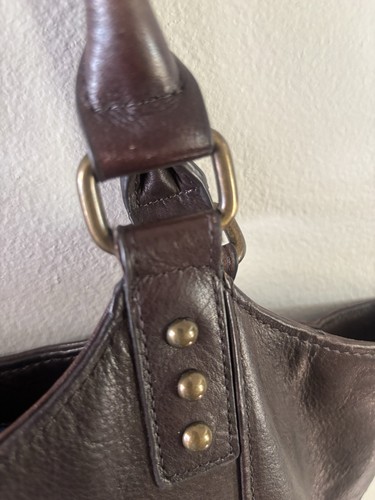EDC Brown Tote Bag, Magnetic Closure, Blue Lined, Pockets, Botto - photo 3