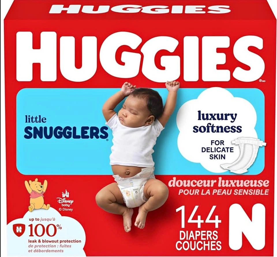 NEW Huggies Little Snugglers Newborn Diapers Size 0 (144 Count)
