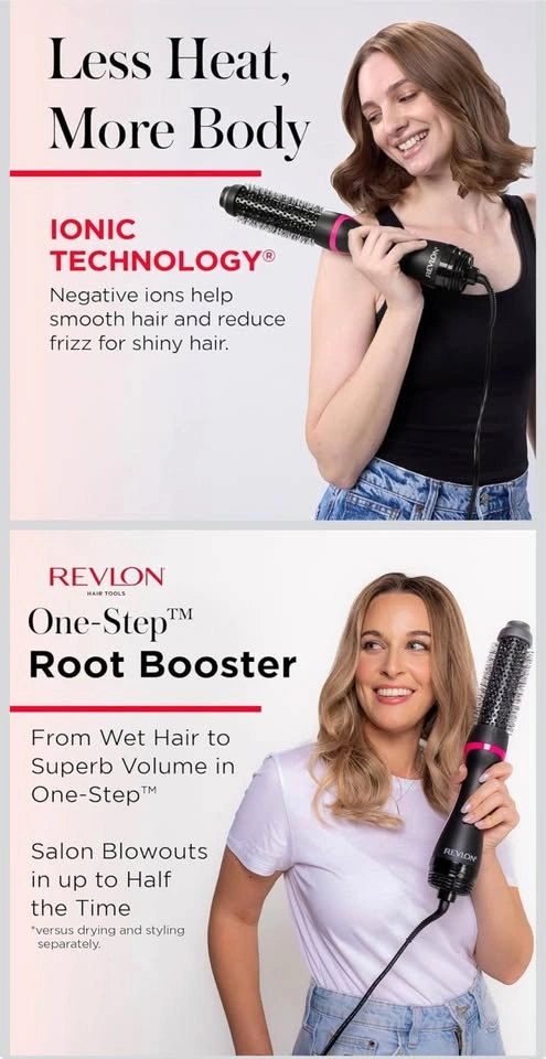 NEW Revlon One-Step Root Booster Hot Air Brush Dryer & Styler - photo 4