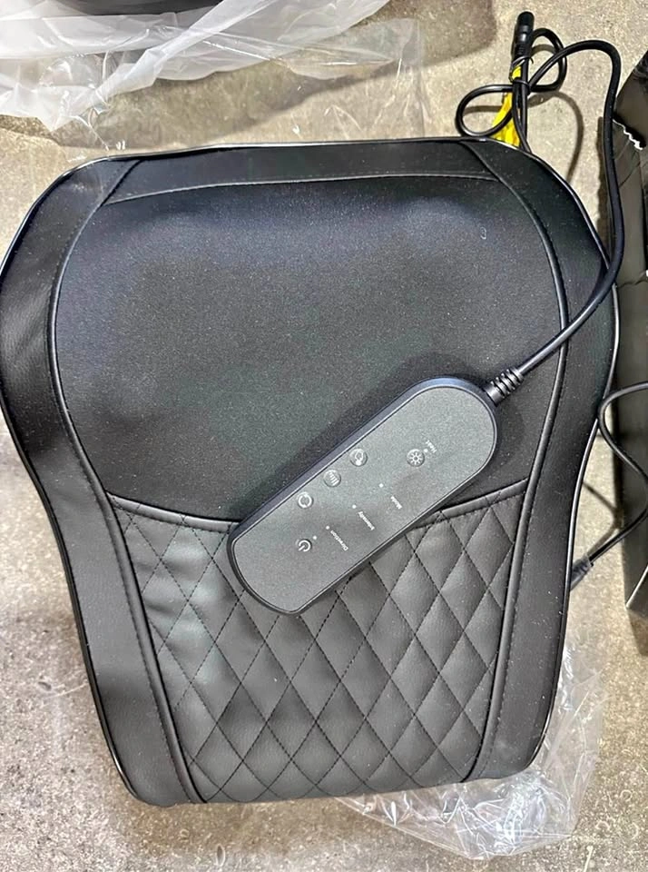 Heated Shiatsu Back Massager Pillow with Remote - Black