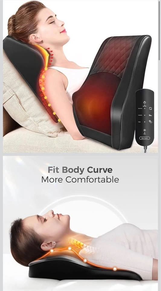 Heated Shiatsu Back Massager Pillow with Remote - Black - photo 3
