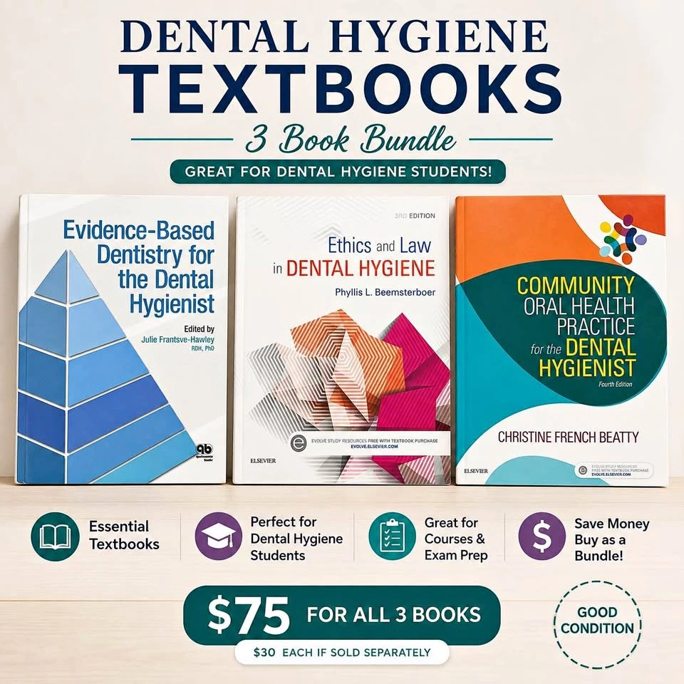 Dental Hygiene Textbooks – 3 Book Bundle – $75