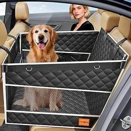 PETICON Dog Car Seat with Hard Bottom – Back Seat Extender