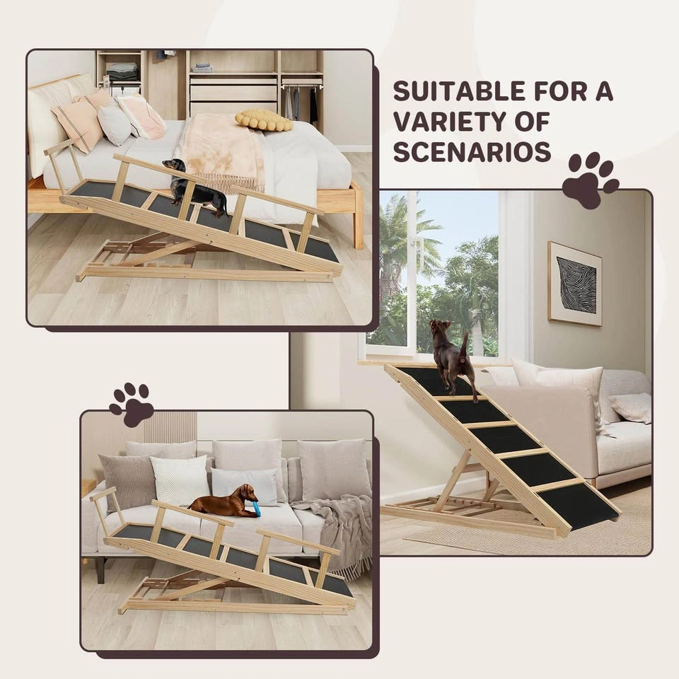 Adjustable Dog Ramp for Bed & Sofa – Wooden Pet Ramp - photo 4