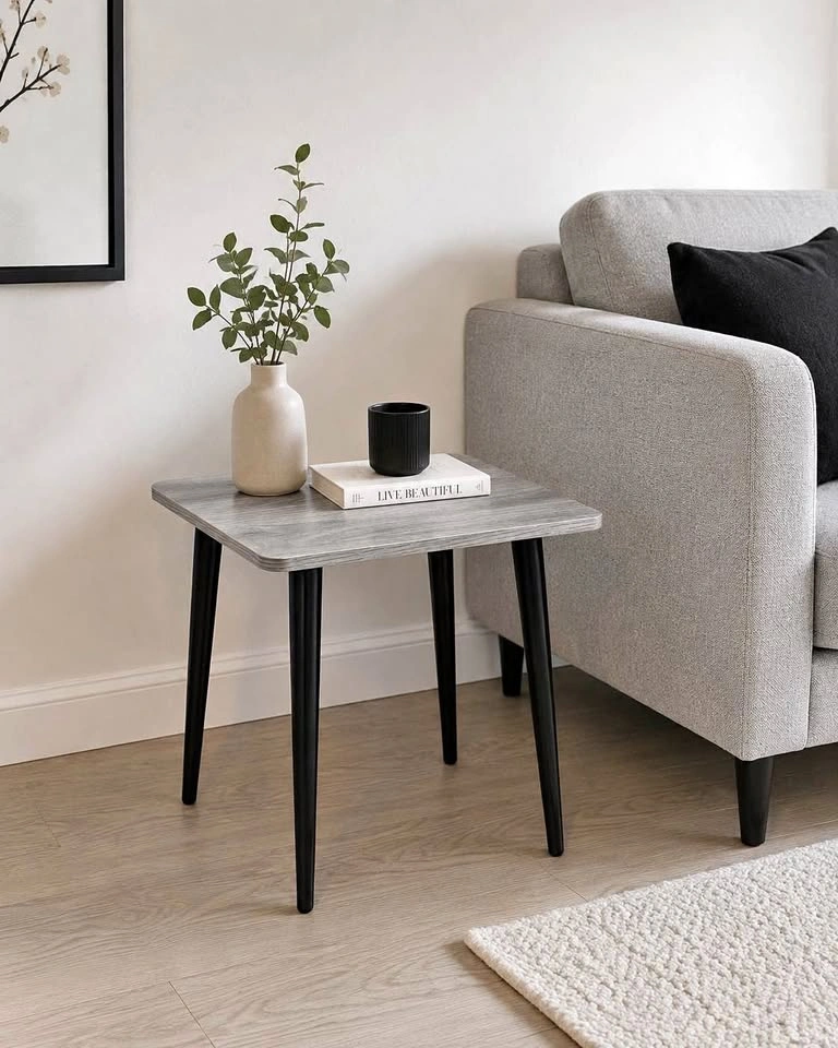 New Modern Grey Side Table / Bedside Table