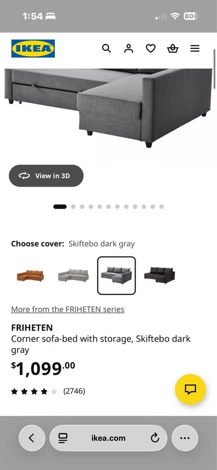 FRIHETEN dark grey pull out couch - photo 5