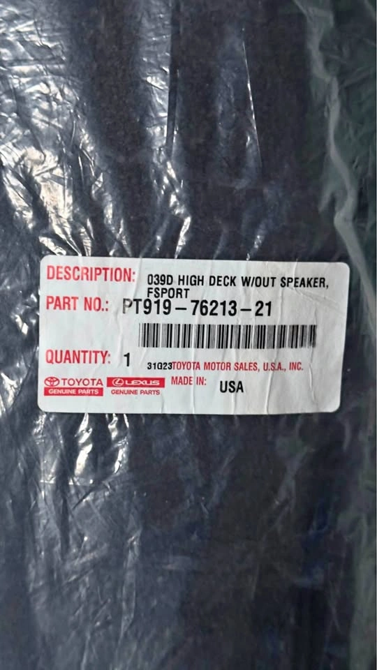 Genuine Lexus OEM Carpet Cargo Mat – Brand New, Never Opened