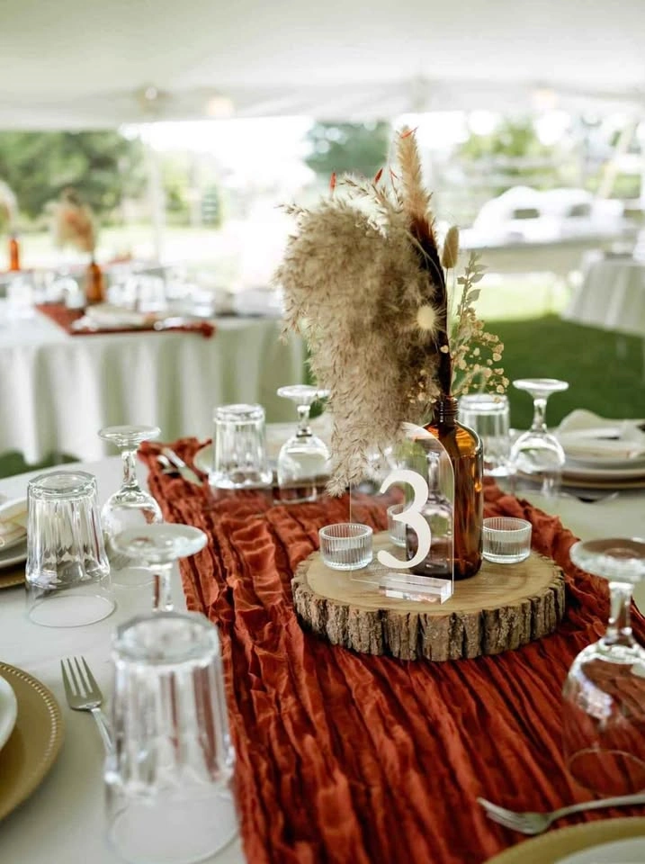 Rust orange table runner