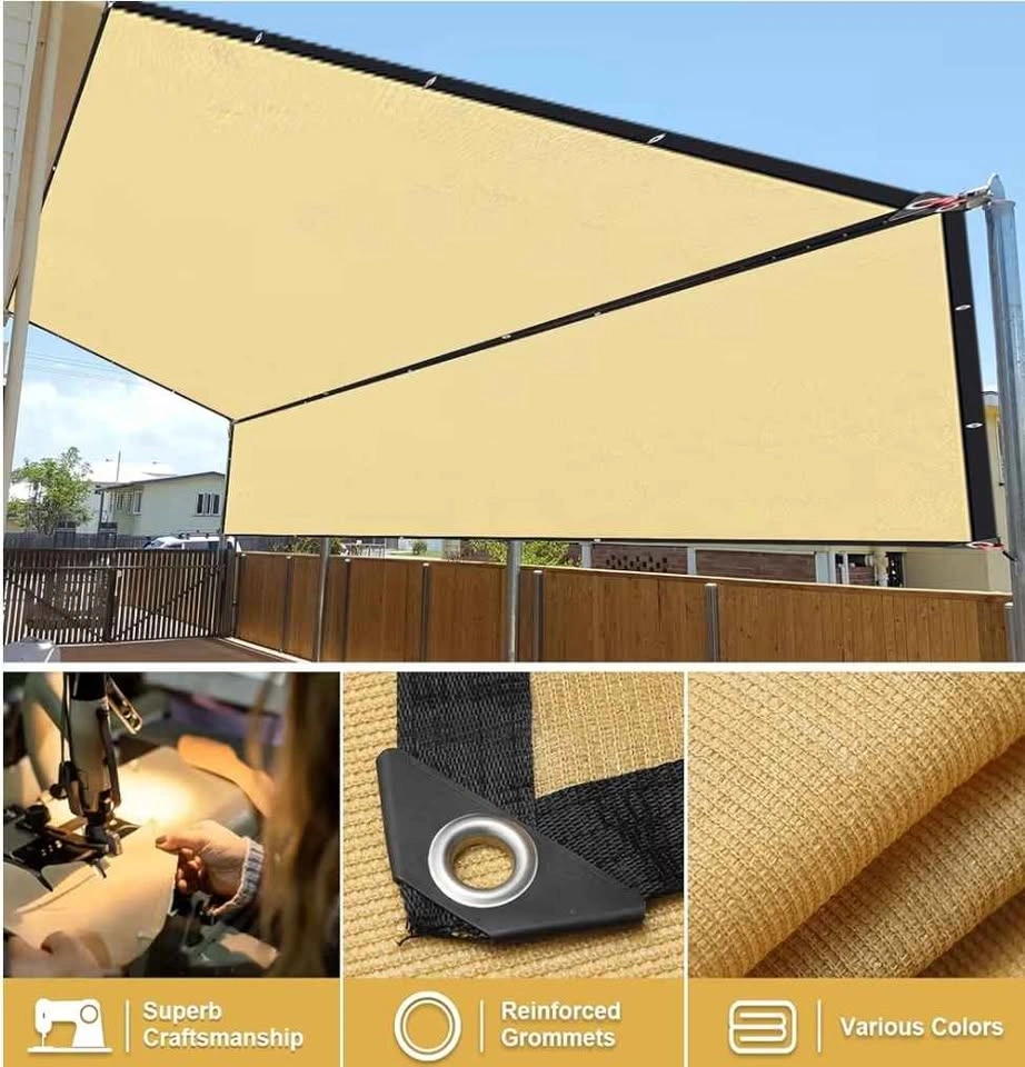 6'X10' Outdoor Sun Shade Cloth with Grommets (Sand) - photo 2