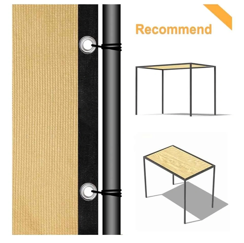 6'X10' Outdoor Sun Shade Cloth with Grommets (Sand) - photo 5
