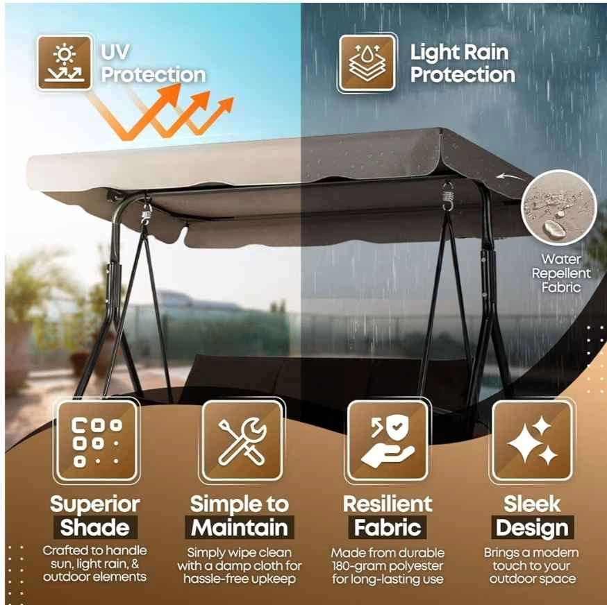 Replacement Swing Canopy Cover (Beige) 77" x 43" - photo 3