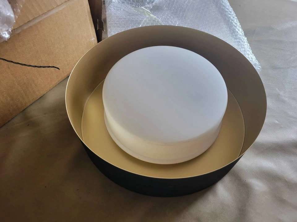 Modern Black & Gold Drum Ceiling Light (Glass Shade) 2 available - photo 4