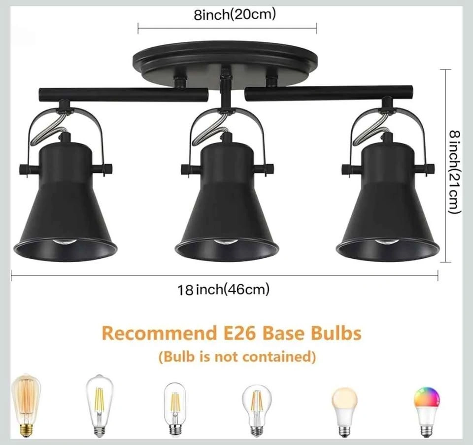 Rotatable 3-Light Industrial Track Lighting - photo 2