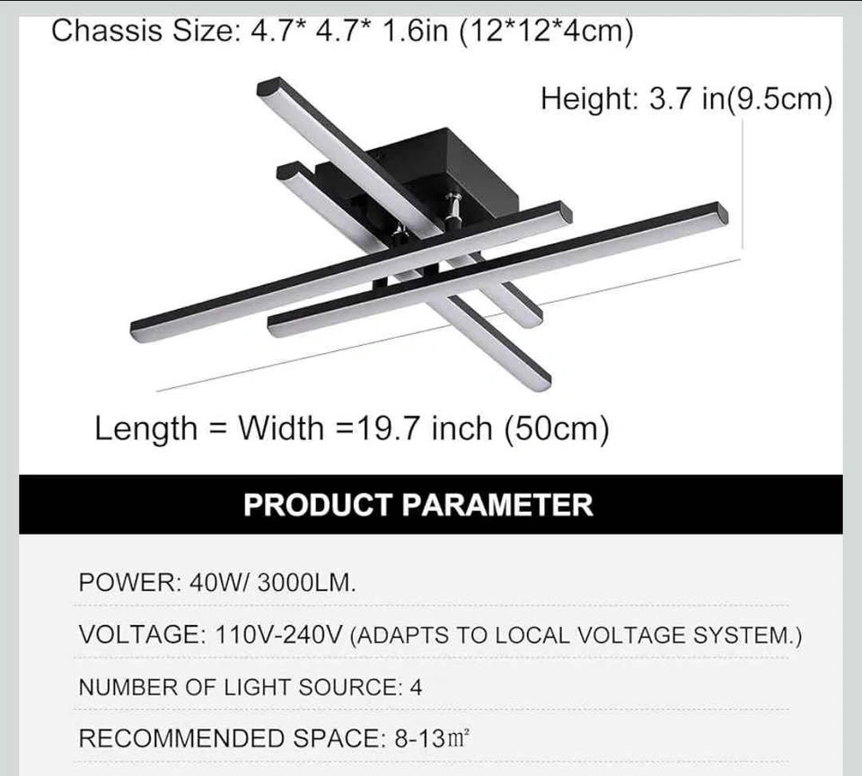 Modern Dimmable LED Ceiling Light with Remote - photo 4