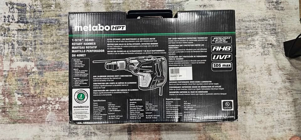 Metabo HPT 1-9/16" SDS-Max Rotary Hammer (DH40MEY) - photo 2