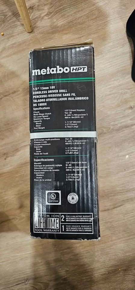 BRAND NEW Metabo HPT 18V Brushless Cordless Driver Drill Kit - photo 5