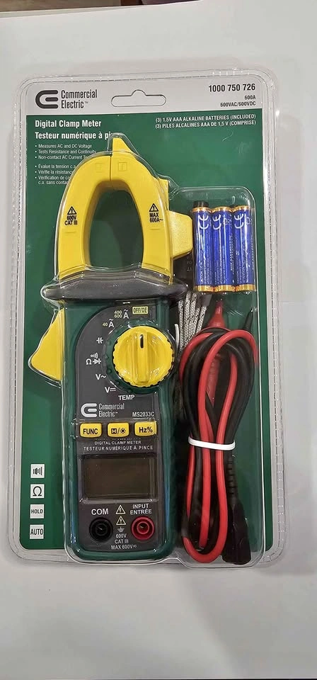 Commercial Electric Digital Clamp Meter Model # CMM-2033