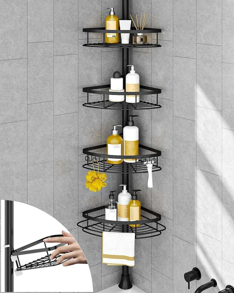 SEIRIONE Corner Shower Caddy Tension Pole