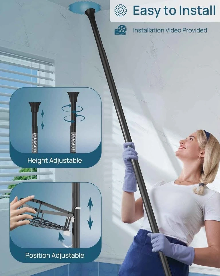 SEIRIONE Corner Shower Caddy Tension Pole - photo 4