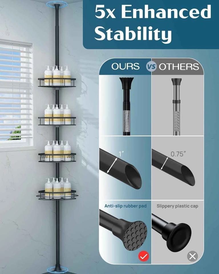 SEIRIONE Corner Shower Caddy Tension Pole - photo 5