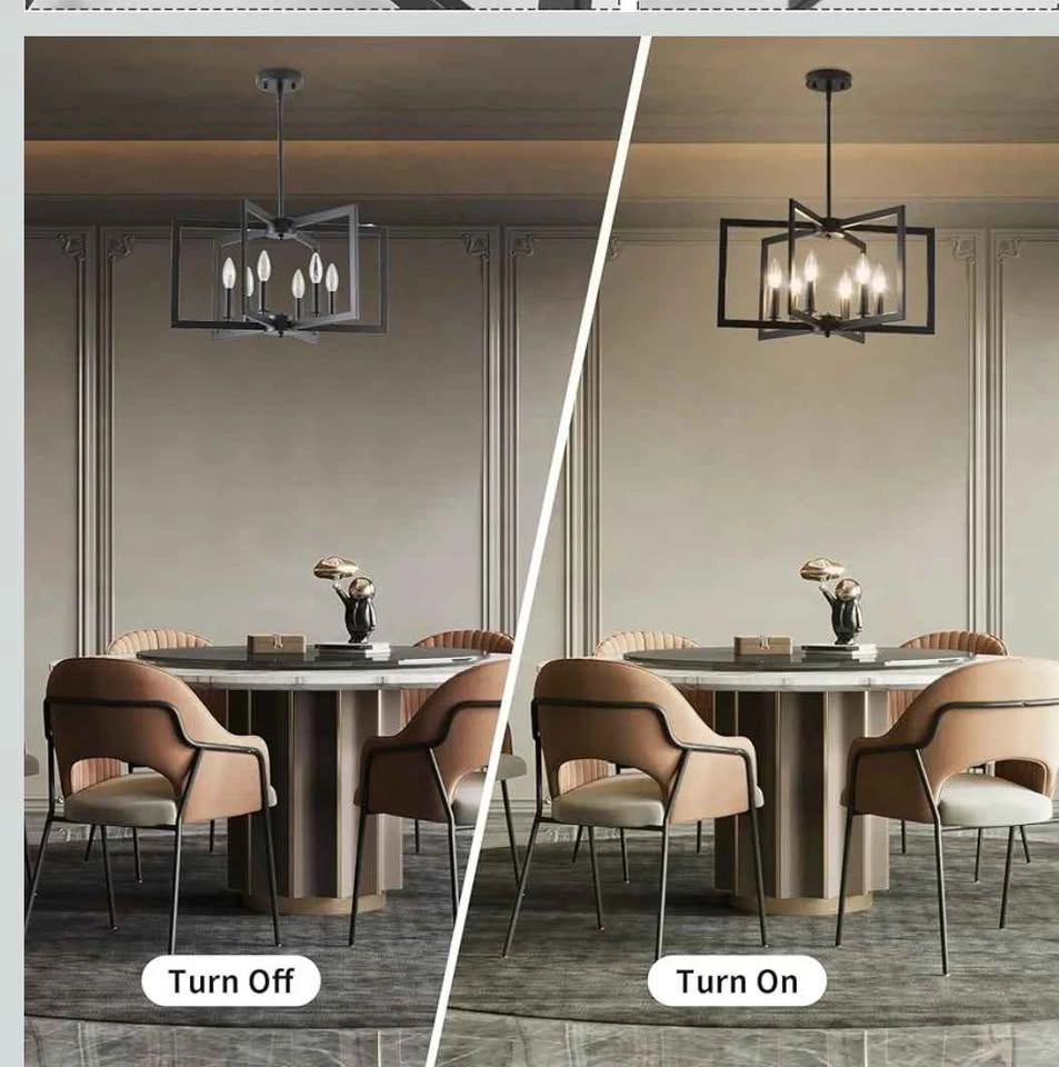 Modern 6-Light Geometric Industrial Farmhouse Chandelier - photo 4