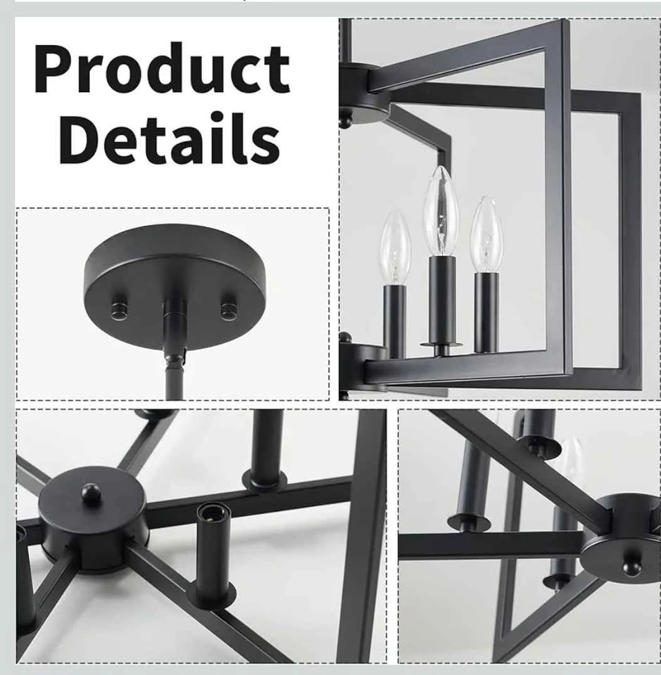 Modern 6-Light Geometric Industrial Farmhouse Chandelier - photo 5