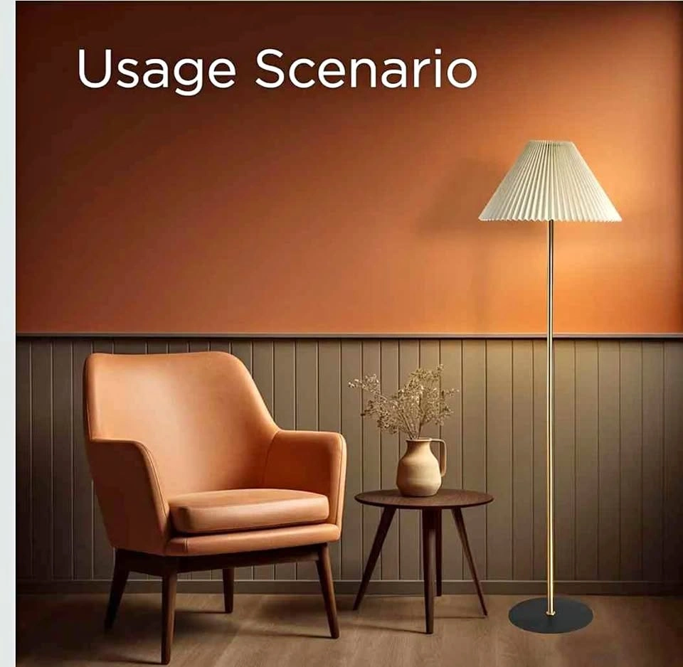 Gold Modern Pleated Floor Lamp