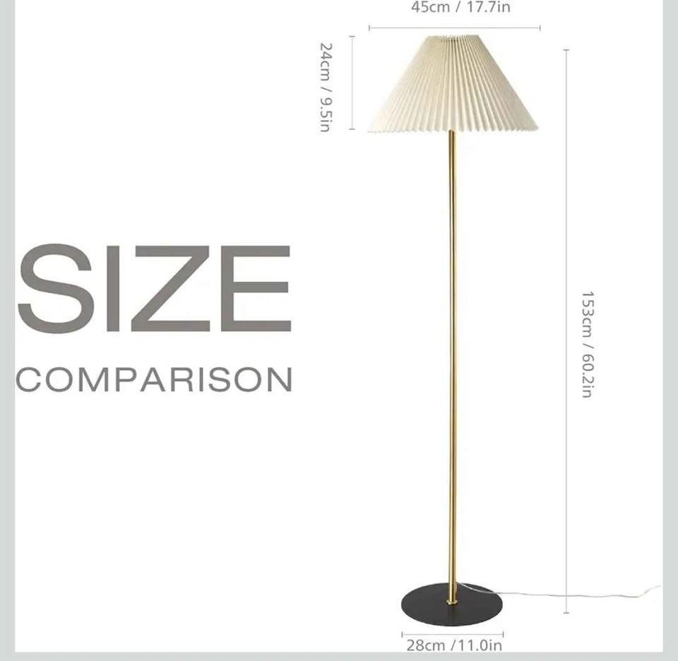 Gold Modern Pleated Floor Lamp - photo 2