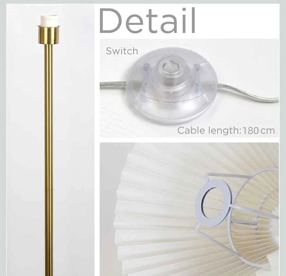 Gold Modern Pleated Floor Lamp - photo 4