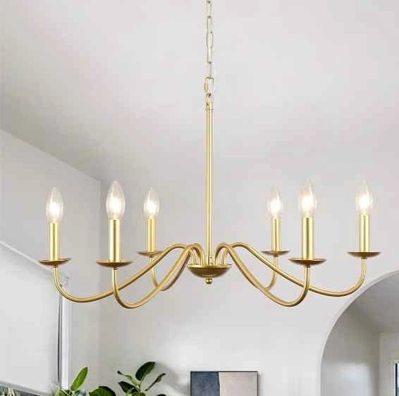 6-Light Gold Modern Farmhouse Chandelier